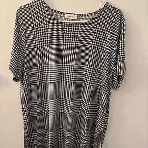 Calvin Klein Tunic Houndstooth Black And White XL with Side splits